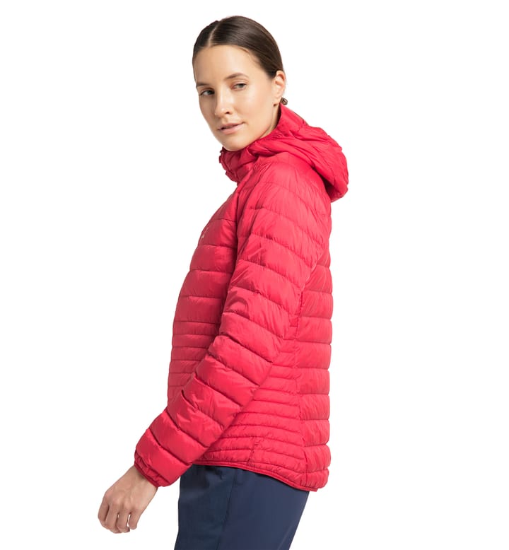 Micro Nordic Down Hood Women Scarlet Red Micro Nordic Down Hood Women Scarlet Red