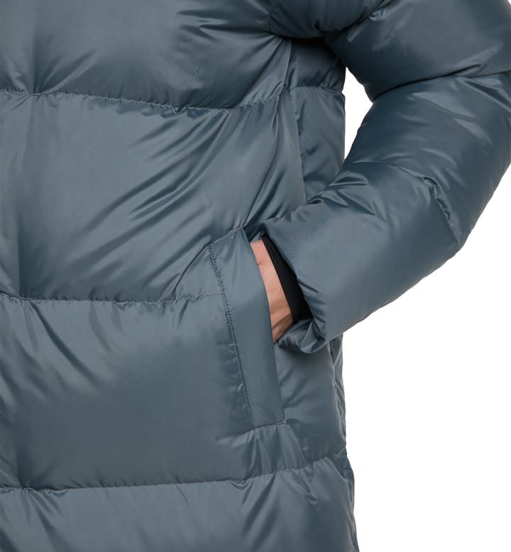 Long Down Parka Women Steel Blue Long Down Parka Women Steel Blue