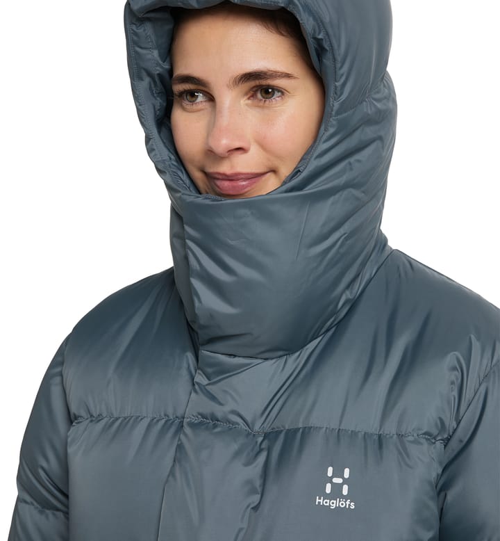 Long Down Parka Women Steel Blue Long Down Parka Women Steel Blue