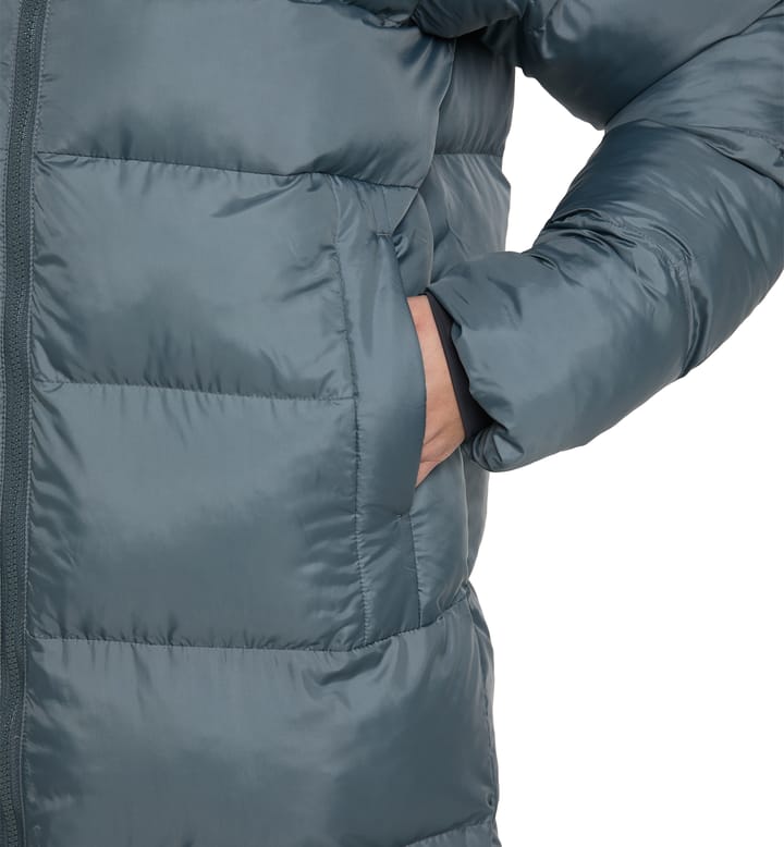 Long Mimic Parka Women Steel Blue Long Mimic Parka Women Steel Blue