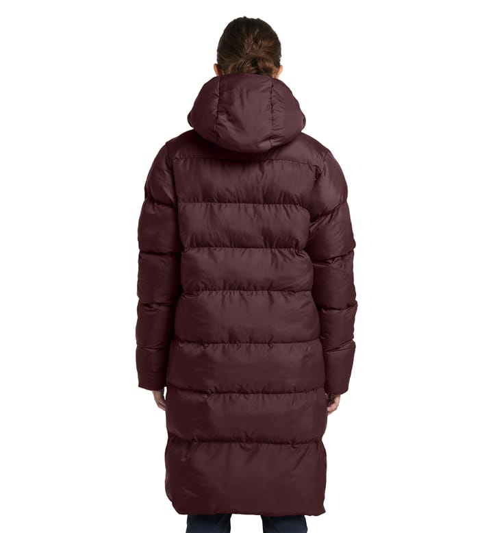 Long Mimic Parka Women Burgundy Brown Long Mimic Parka Women Burgundy Brown