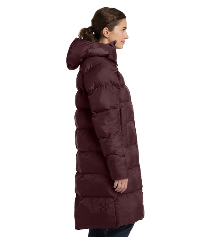 Long Mimic Parka Women Burgundy Brown Long Mimic Parka Women Burgundy Brown