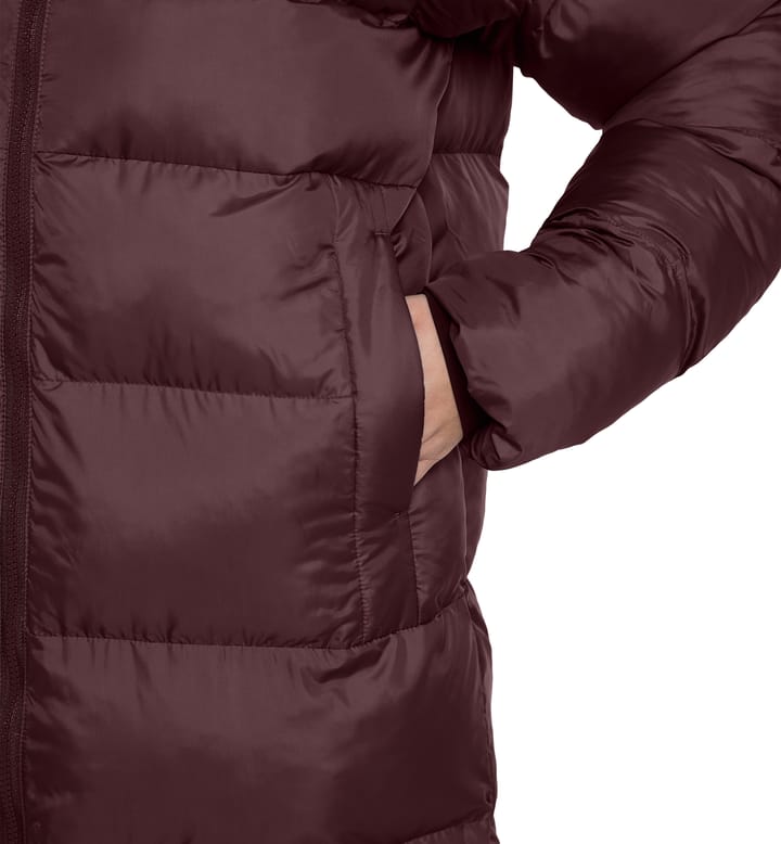 Long Mimic Parka Women Burgundy Brown Long Mimic Parka Women Burgundy Brown
