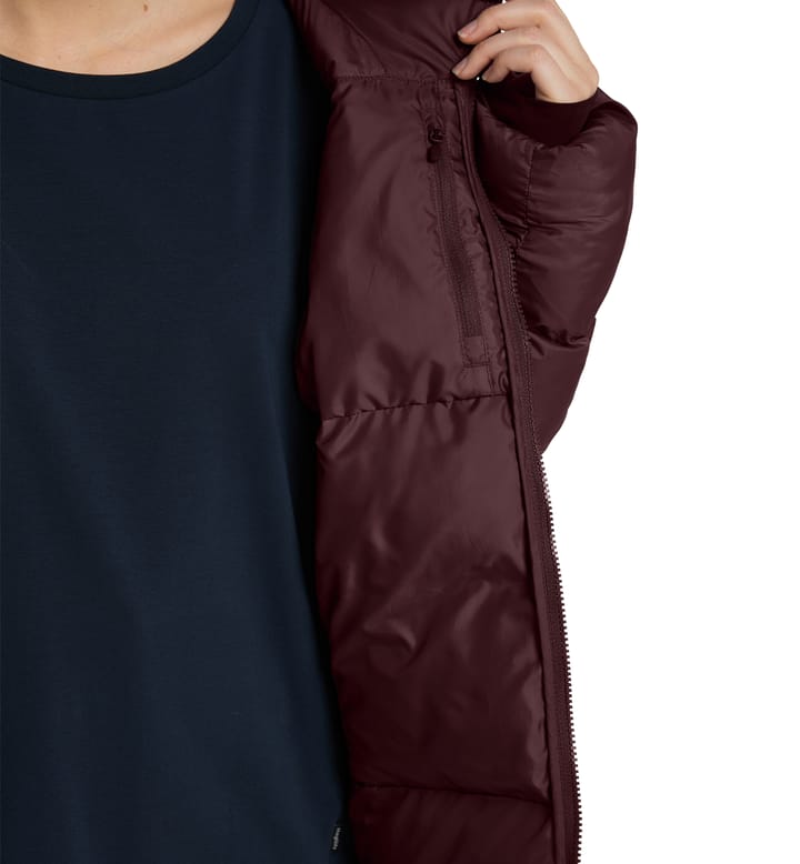 Long Mimic Parka Women Burgundy Brown Long Mimic Parka Women Burgundy Brown