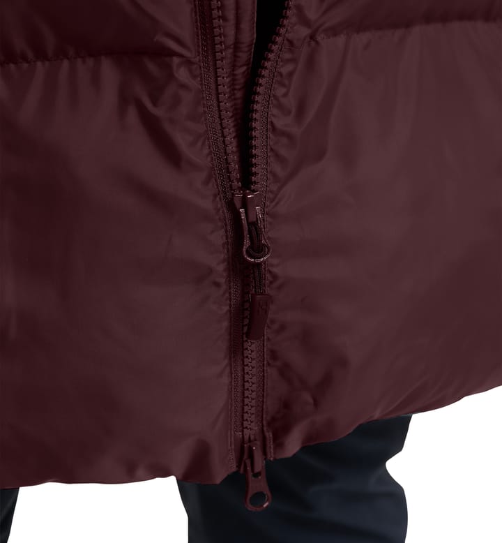 Long Mimic Parka Women Burgundy Brown Long Mimic Parka Women Burgundy Brown