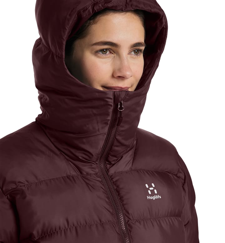 Long Mimic Parka Women Burgundy Brown Long Mimic Parka Women Burgundy Brown