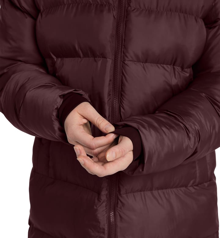 Long Mimic Parka Women Burgundy Brown Long Mimic Parka Women Burgundy Brown