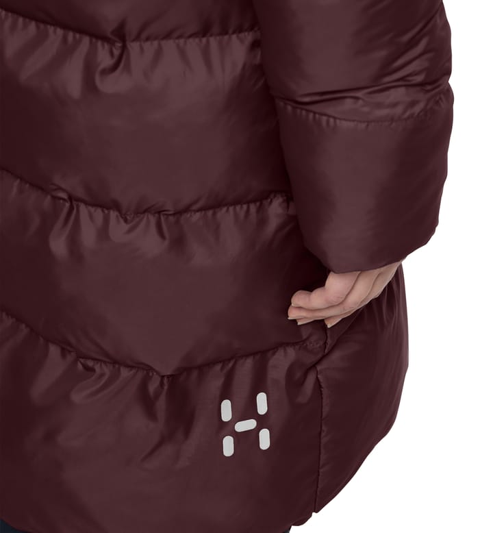Long Mimic Parka Women Burgundy Brown Long Mimic Parka Women Burgundy Brown