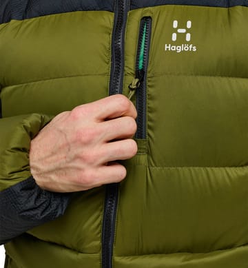 Riksgränsen Down 850 Hood Men | Olive Green/True Black | Jackets